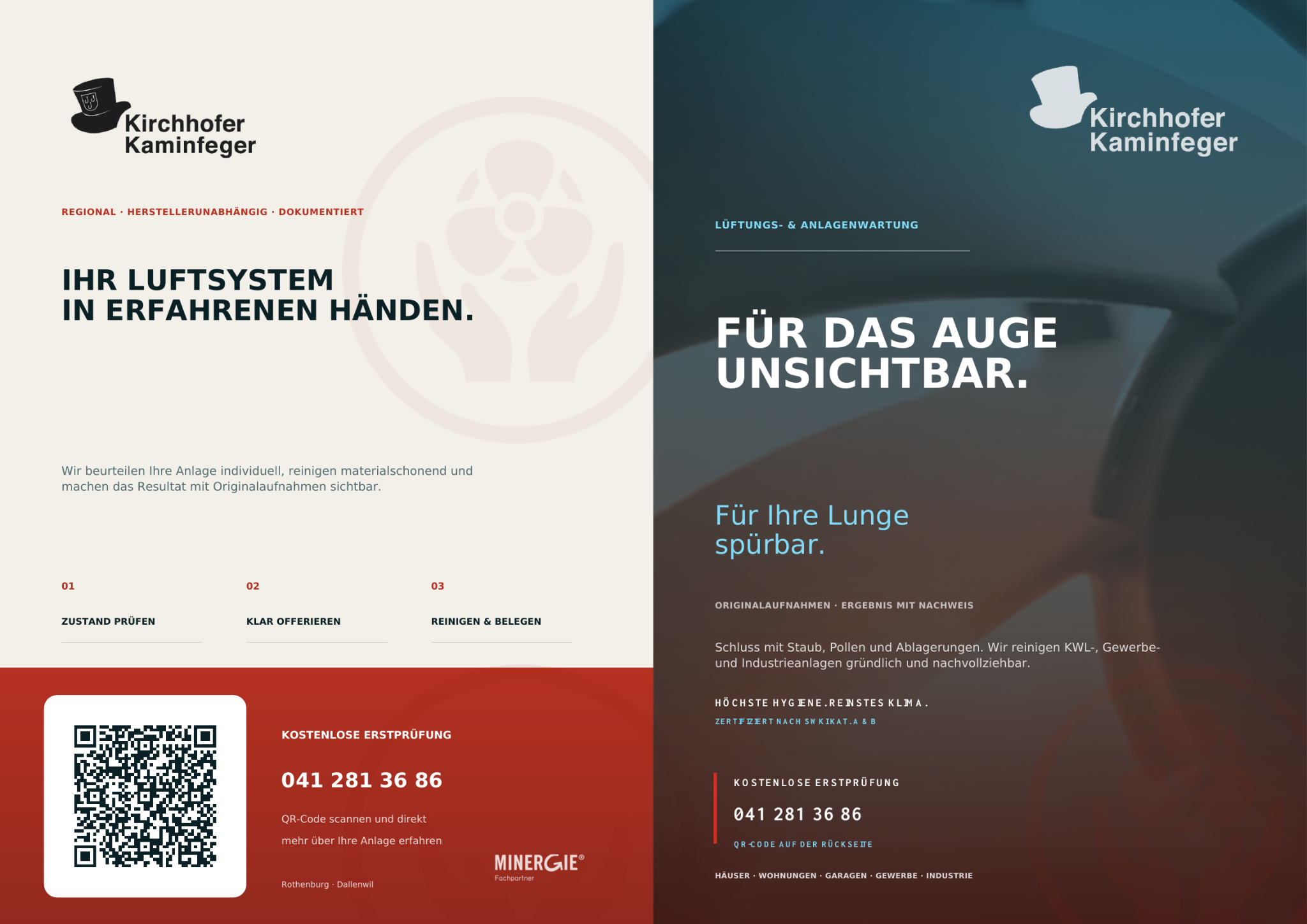 Flyer der Werbekampagne für Lüftungs- und Anlagenwartung